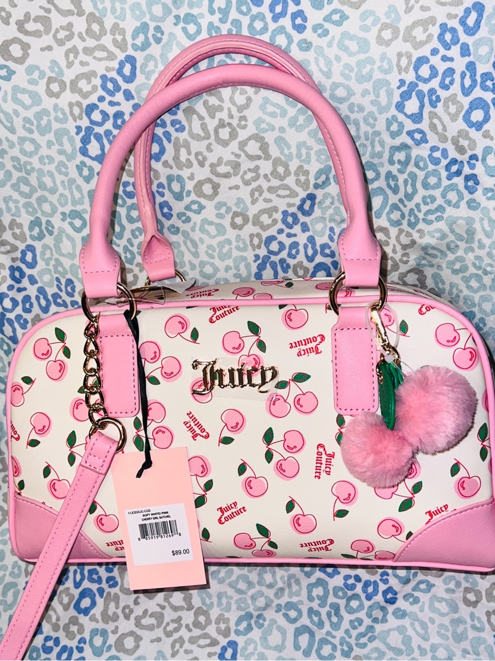 New Pink Juicy Couture Purse Cherry Girl Bag Satchel Handbag MSRP $89